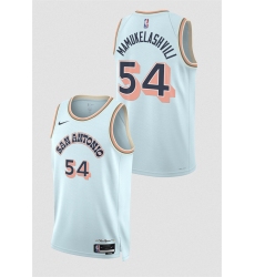 Men's San Antonio Spurs #54 Sandro Mamukelashvili Light Blue 2024-25 City Edition Stitched Basketball Jersey