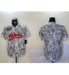 Men's San Francisco 49ers Blank Arctic Camo 2024 Salute to Service Stitched Baseball Jersey