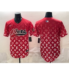 Men's San Francisco 49ers Blank Red Limited Stitched Baseball Jersey