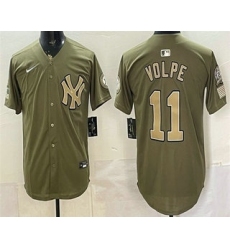 Men's New York Yankees #11 Anthony Volpe Olive 2026 Armed Forces Day Jersey