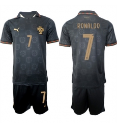 Men's Portugal #7 RONALDO National Team FIFA x World Cup 2026 Away Gray On Eusebio special edition Jersey