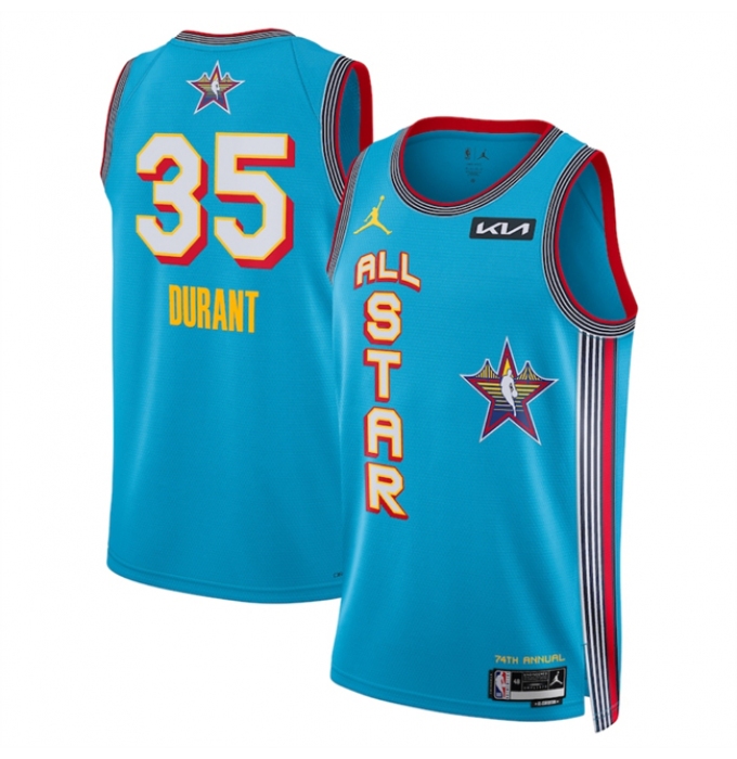 Men's 2025 All-Star #35 Kevin Durant Light Blue Stitched Basketball Jersey