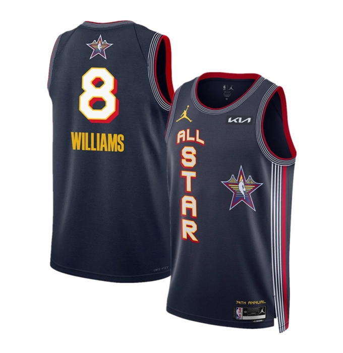 Men's 2025 All-Star #8 Jalen Williams Navy Stitched Basketball Jersey