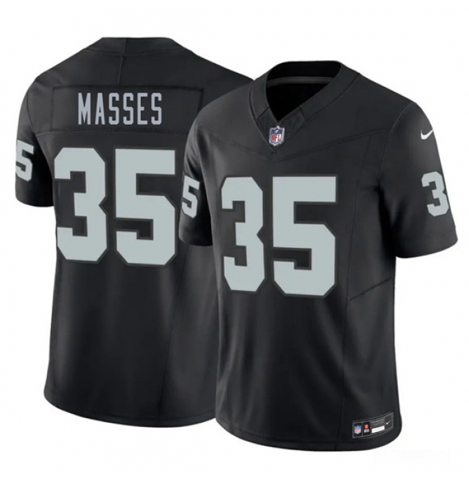 Men's Las Vegas Raiders #35 Hezekiah Masses Black 2026 F.U.S.E. Vapor Untouchable Limited Football Stitched Jersey