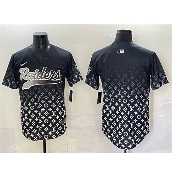Men's Las Vegas Raiders Blank Black Limited Stitched Baseball Jersey