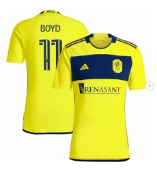 Mens Nashville SC Tyler Boyd adidas Yellow 2024 The 615 Kit Replica Player Jersey