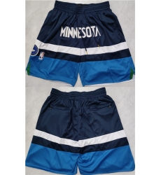 Men's Minnesota Timberwolves Navy Shorts (Run Small)