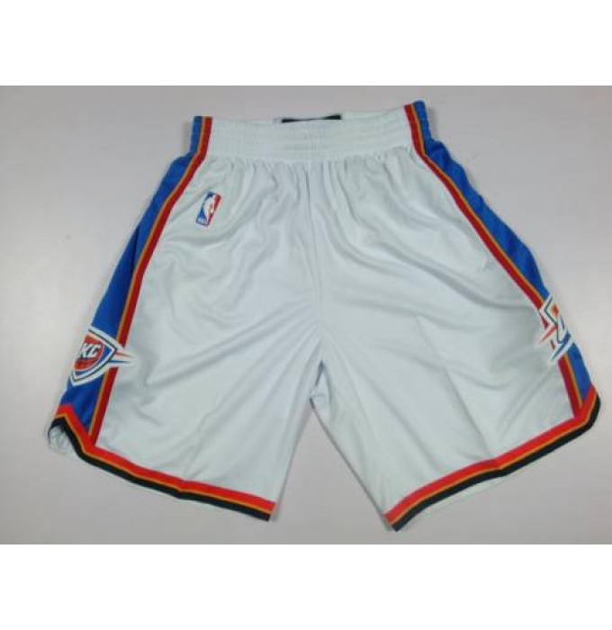 Oklahoma City Thunder White NBA Shorts