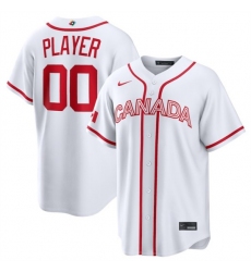 Men's Canada Baseball Active Player Custom White 2026 World Baseball Classic Home Stadium Stitched Jersey