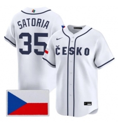 Men's Czech Republic Baseball #35 Ondej Satoria Nike White 2026 World Baseball Classic Jersey