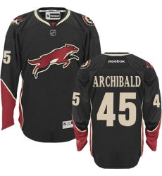 Men's Reebok Arizona Coyotes #45 Josh Archibald Authentic Black Third NHL Jersey