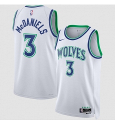Men's Minnesota Timberwolves #3 Jaden McDaniels White 2026-27 Association Swingman Edition Stitched Basketball Jersey