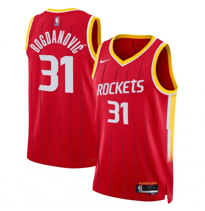 Men's Houston Rockets #31 Bogdan Bogdanovic Red 2026-27 Icon Swingman Stitched Jersey