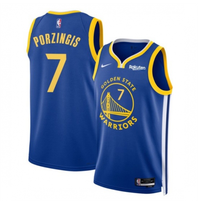 Men's Golden State Warriors #7 Kristaps Porzingis Blue 2026 Icon Edition Stitched Basketball Jersey