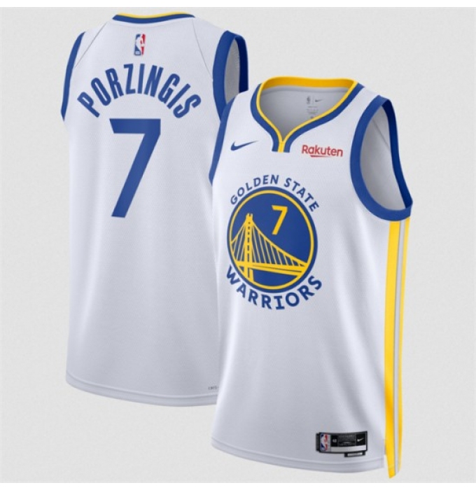 Men's Golden State Warriors #7 Kristaps Porzingis White 2026 Association Edition Swingman Stitched Basketball Jersey