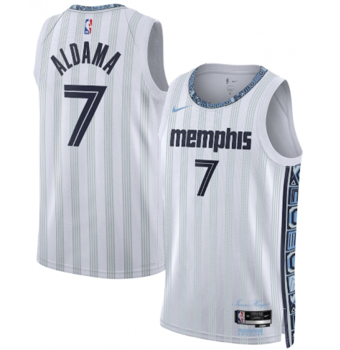 Men's Memphis Grizzlies #7 Santi Aldama Gray 2025-26 City Edition Swingman Stitched Jersey