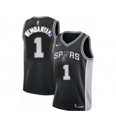 Men' San Antonio Spurs #1 Victor Wembanyama Black Association Edition Stitched Jersey