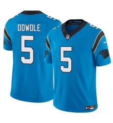 Men's Carolina Panthers #5 Rico Dowdle Blue 2025 F.U.S.E. Vapor Limited Football Stitched Jersey