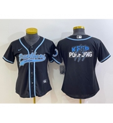 Women's Carolina Panthers Black Team Big Logo With Patch Cool Base Stitched Baseball Jersey