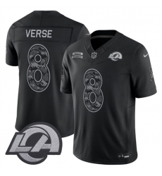 Men's Los Angeles Rams #8 Jared Verse Black 2026 F.U.S.E. Salute to Service Limited Football Stitched Jersey