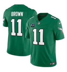 Men's Philadelphia Eagles #11 A.J. Brown Kelly Green 2025 F.U.S.E. With 3-Star C Vapor Untouchable Limited Throwback Football Stitched Jersey