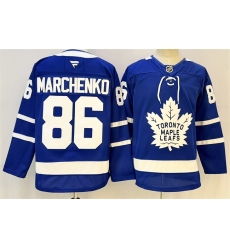 Men's Toronto Maple Leafs #86 Kirill Marchenko Blue 2026 Stitched Hockey Jersey