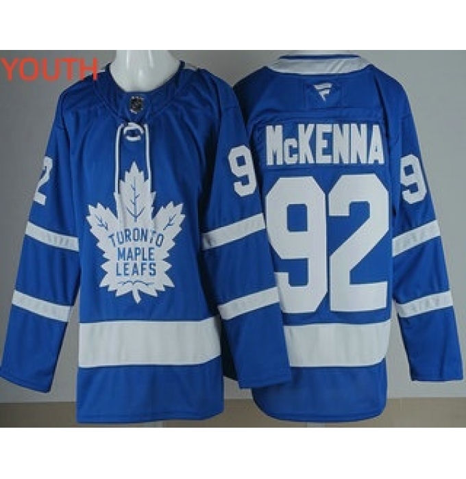 Youth Toronto Maple Leafs #92 Gavin McKenna Blue Authentitc Jersey