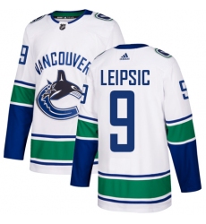 Youth Adidas Vancouver Canucks #9 Brendan Leipsic Authentic White Away NHL Jersey