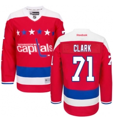 Women's Reebok Washington Capitals #71 Kody Clark Authentic Red Third NHL Jersey