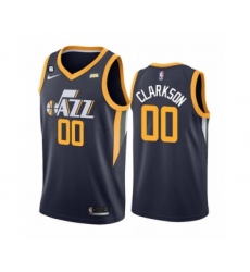 Men's Utah Jazz #00 Jordan Clarkson Navy Icon Edition With No.6 Patch Swingman Stitched Jersey