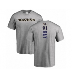 Football Baltimore Ravens #91 Shane Ray Ash Backer T-Shirt