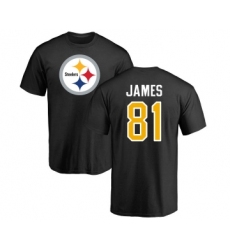 Football Pittsburgh Steelers #81 Jesse James Black Name & Number Logo T-Shirt