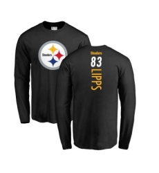 Football Pittsburgh Steelers #83 Louis Lipps Black Backer Long Sleeve T-Shirt