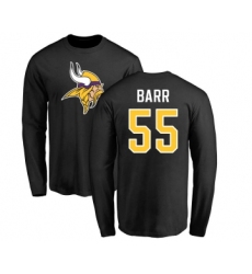 Football Minnesota Vikings #55 Anthony Barr Black Name & Number Logo Long Sleeve T-Shirt
