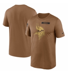 Men's Minnesota Vikings 2023 Brown Salute To Service Legend Performance T Shirt