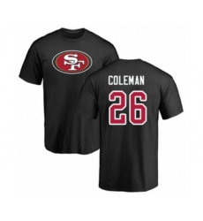 Football San Francisco 49ers #26 Tevin Coleman Black Name & Number Logo T-Shirt