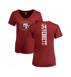 Football Women's San Francisco 49ers #34 Jason Verrett Red Backer T-Shirt