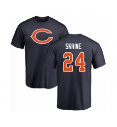 Football Chicago Bears #24 Buster Skrine Navy Blue Name & Number Logo T-Shirt