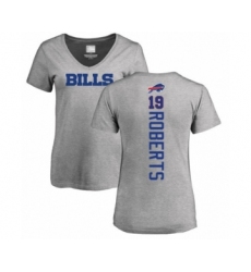 Football Women's Buffalo Bills #19 Andre Roberts Ash Backer V-Neck T-Shirt