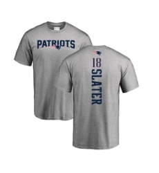 Football New England Patriots #18 Matthew Slater Ash Backer T-Shirt