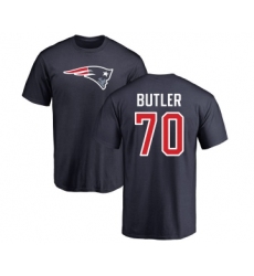Football New England Patriots #70 Adam Butler Navy Blue Name & Number Logo T-Shirt
