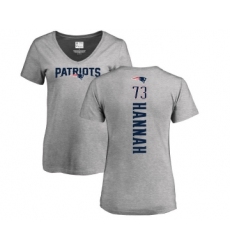 Football Women's New England Patriots #73 John Hannah Navy Blue Backer T-Shirt