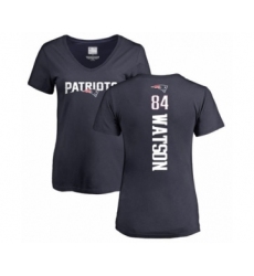 Football Women's New England Patriots #84 Benjamin Watson Navy Blue Backer T-Shirt