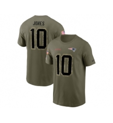 Men's New England Patriots #10 Mac Jones 2022 Olive Salute to Service T-Shirt
