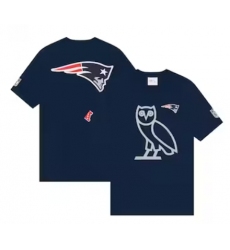 Men's New England Patriots OVO x NFL Navy OG Owl T-Shirt