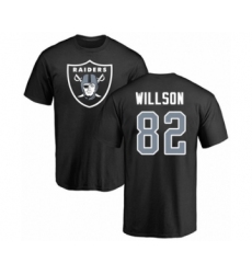 Football Oakland Raiders #82 Luke Willson Black Name & Number Logo T-Shirt