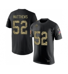 Men's Los Angeles Rams #52 Clay Matthews Black Camo Salute to Service T-Shirt