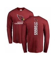 Football Arizona Cardinals #56 Terrell Suggs Maroon Backer Long Sleeve T-Shirt