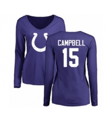 Football Women's Indianapolis Colts #15 Parris Campbell Royal Blue Name & Number Logo Long Sleeve T-Shirt