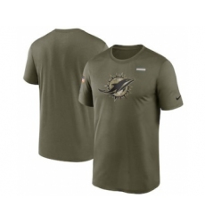 Men's Miami Dolphins Football Olive 2021 Salute To Service Legend Performance T-Shirt